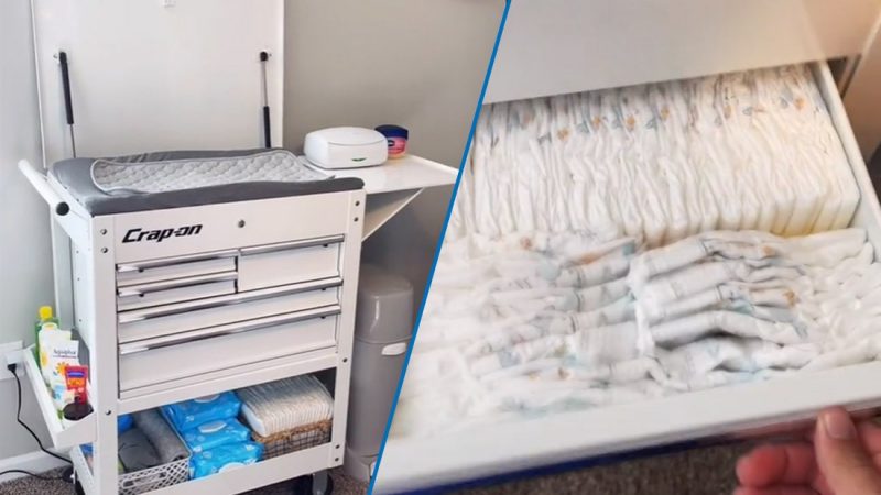 Awesome 'Crap-on' nappy change table out of a toolbox