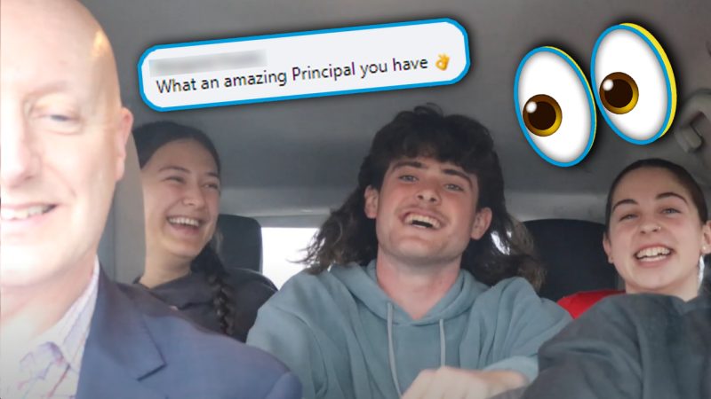 WATCH: Kiwi students have a blast with their principal in 'wholesome' carpool karaoke trip