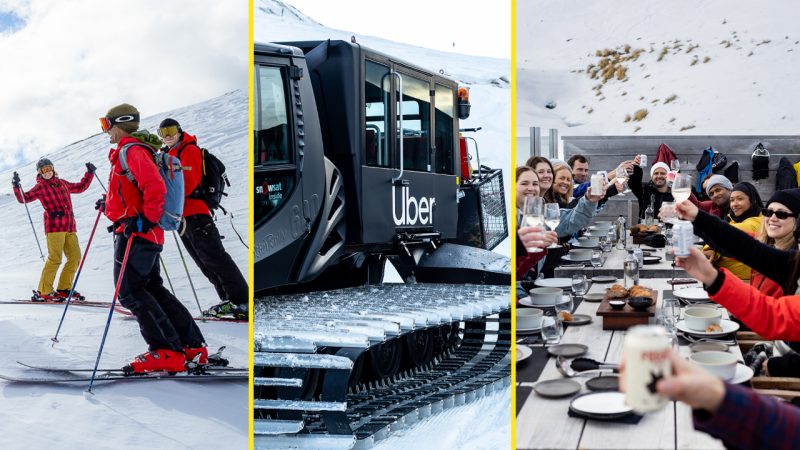 You can book an Uber snowcat ride to ski at Cardrona with a fancy degustation lunch for FREE