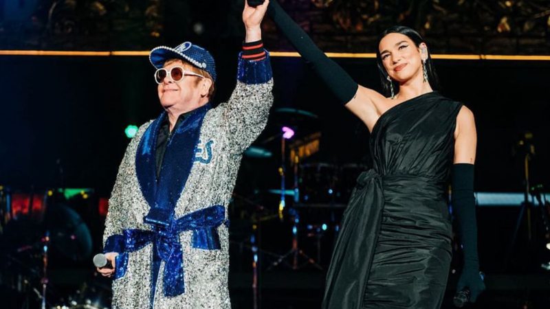 Dua Lipa joins Elton John on stage to perform their hit song